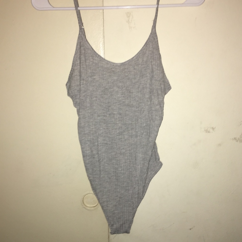 Grey body suit