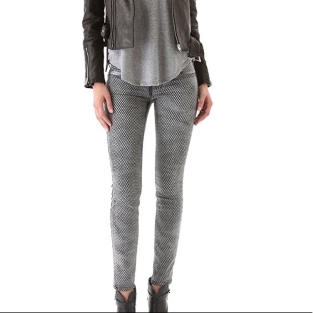 Current/Elliott ankle skinny jeans in mesh print