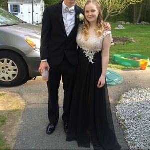Black & Nude Prom Dress