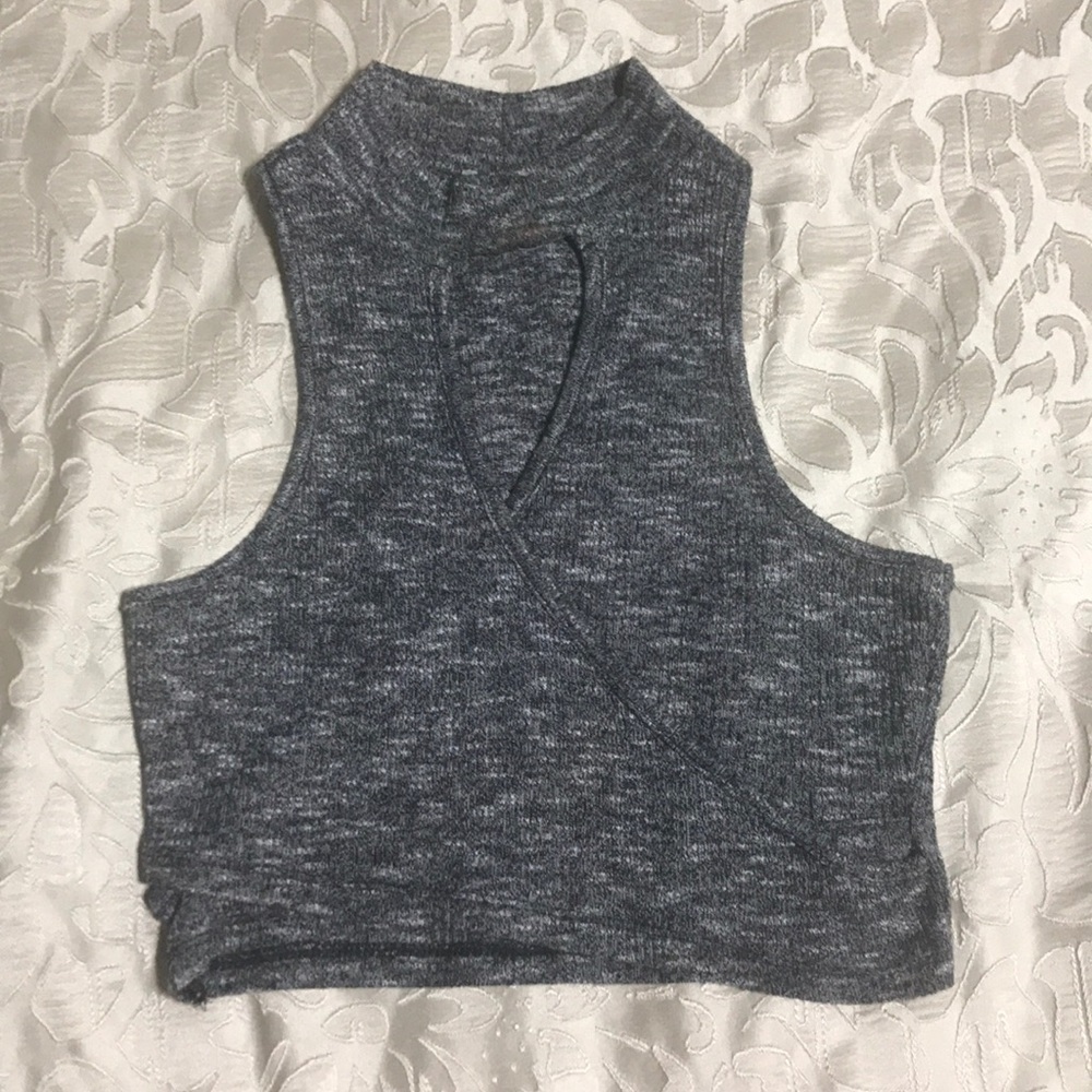 Neck high Crop top with keyhole