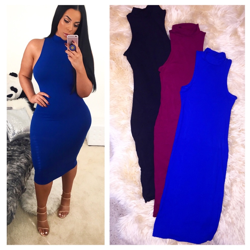 Turtleneck midi dress new multiple colors and size