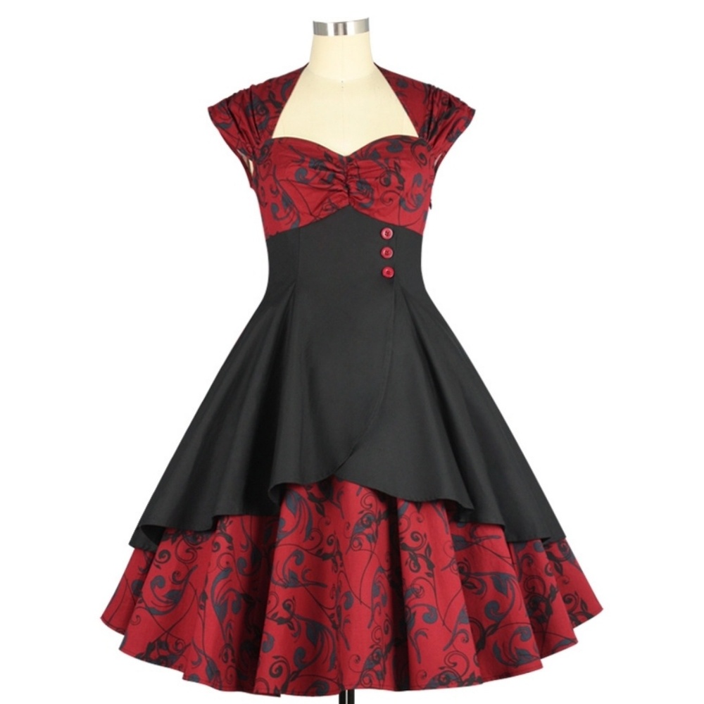 Swing Dance Pin Up Clothing Dress Vintage Style - Picture 1 of 5