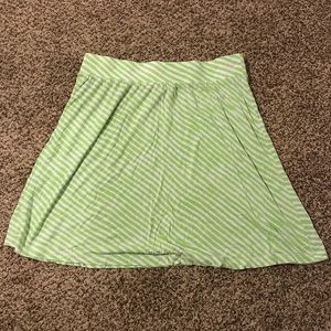 Spring green and white stripe float Loft skirt