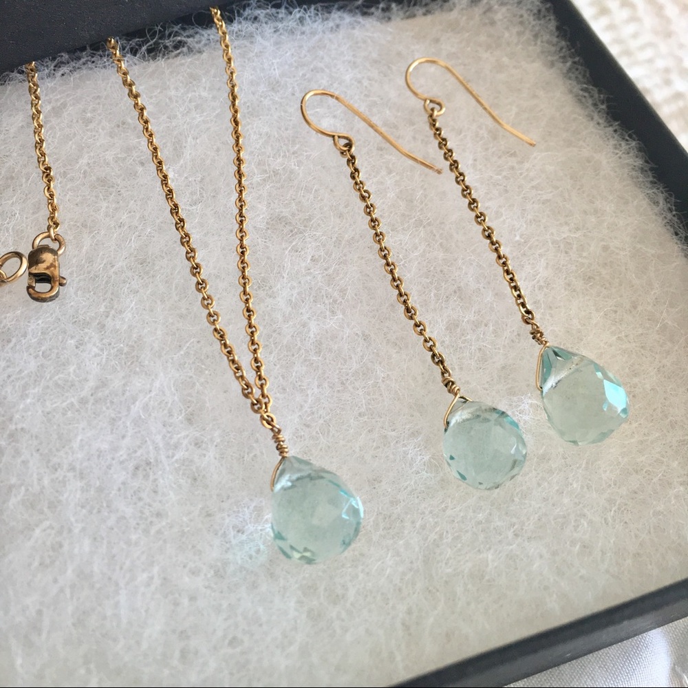 14K GF Giftset Handmade Necklace Earrings