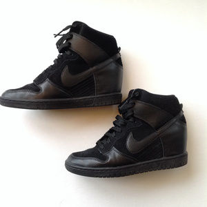 Black Nike Women's "Dunk Sky Hi" Wedge Sneaker
