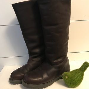 LEATHER AND SHERPA LINED BROWN BOOTS!!! size 6 1/2