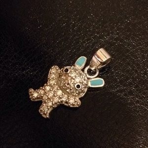 New happy bunny sterling silver pendant