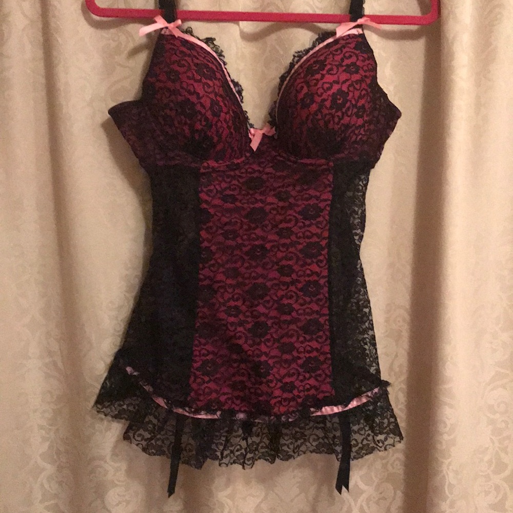 Victoria Secret pink and black lingerie