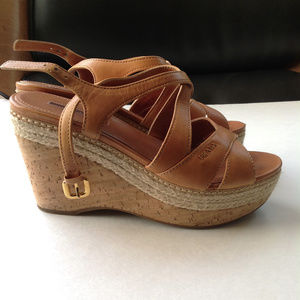Prada cork wedge sandals