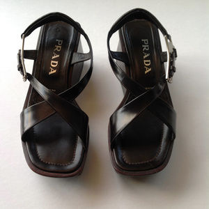 Black Prada Wedges