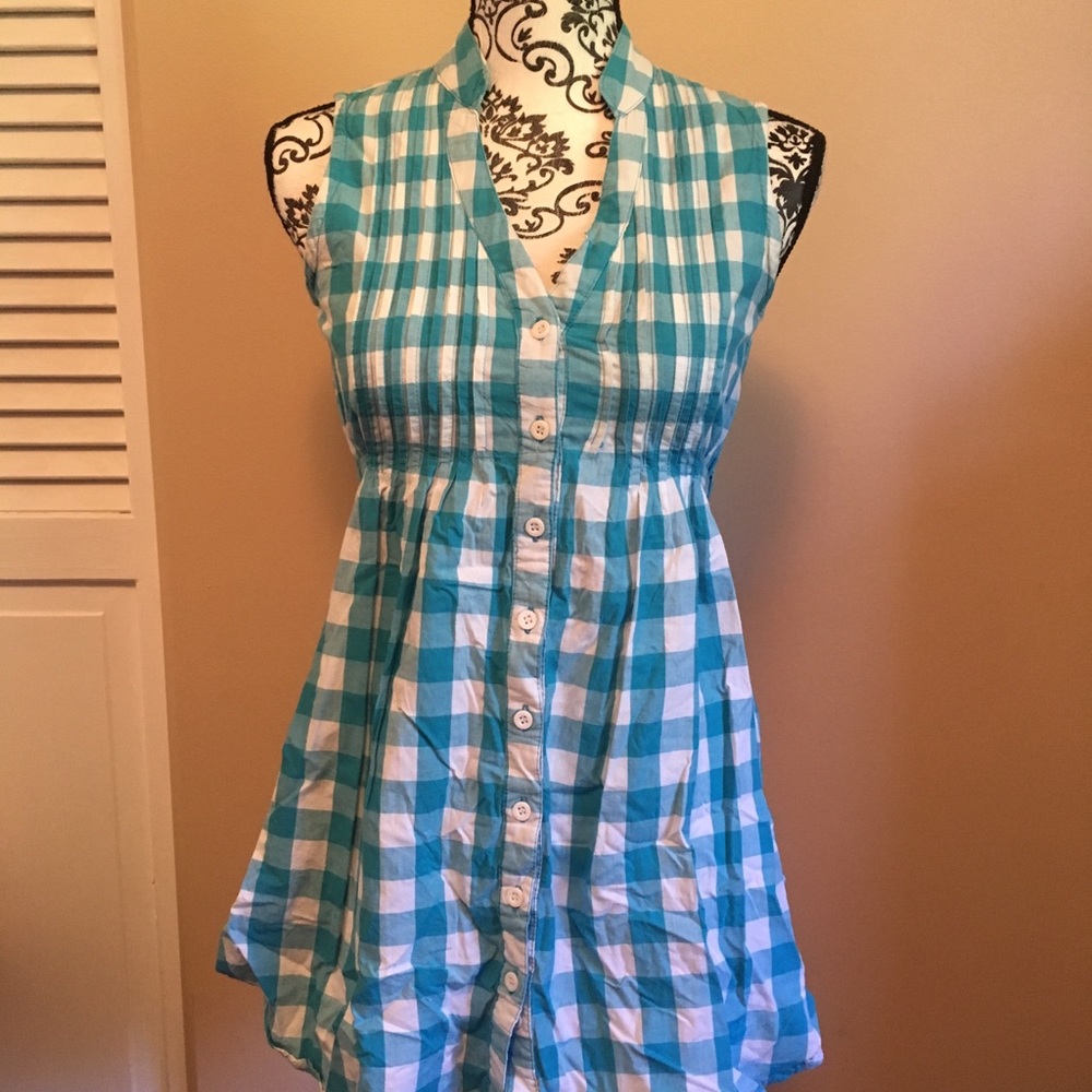 Button up tank top blouse