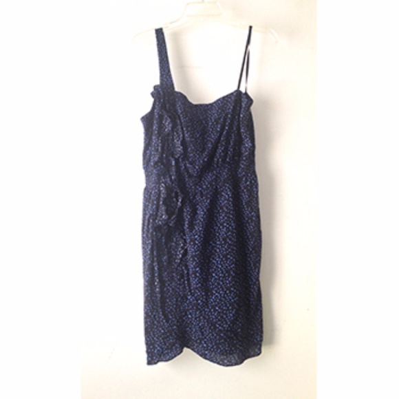 BCBGeneration One Shoulder Ruffle Dot Pocket Dress - Picture 1 of 8