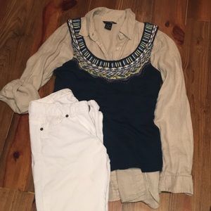 Anthropologie —ish Knit embroidered tank/vest