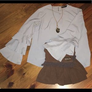 Light Blue peplum shirt