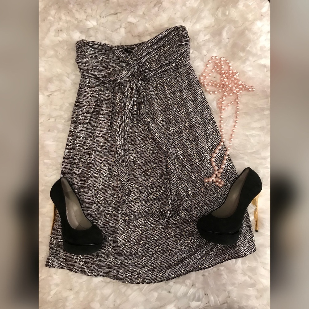 Express Strapless Dress Polka Dot Size M