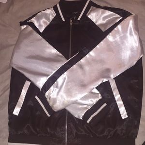 Moto-satin Bomber Jacket