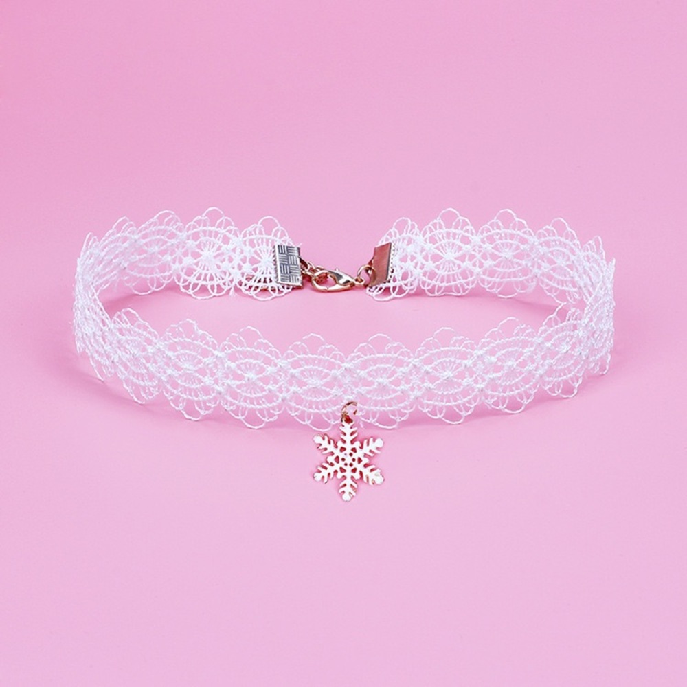 🌹🌈Merry Christmas Cute White Lace Choker🌈🌹