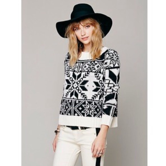 Free People Snowflake Wool Sweater M 