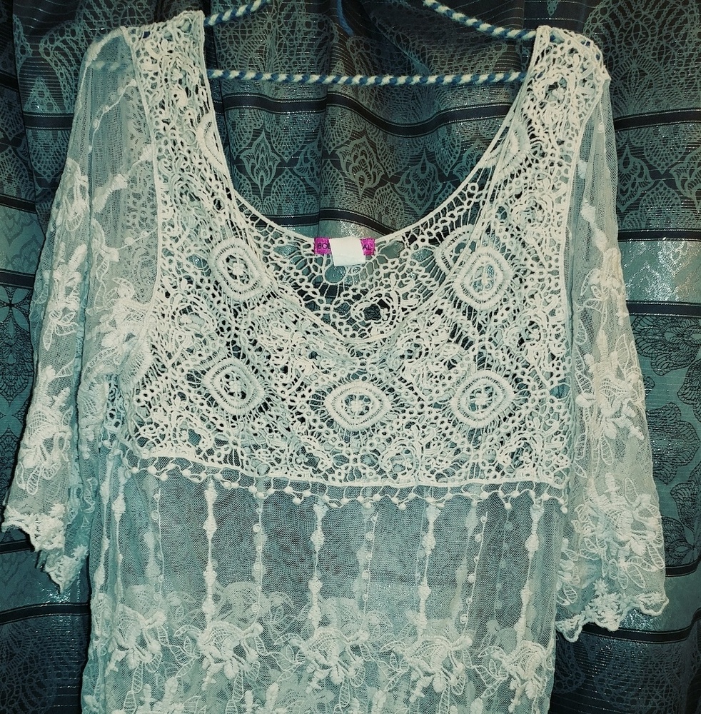 White lacey top