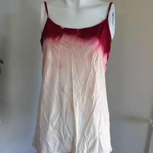 diy distressed bleach dye long fuchsia ombre tank
