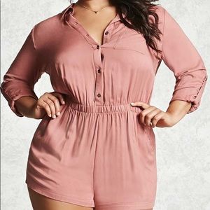 Ambiance Button-Front Romper Mauve