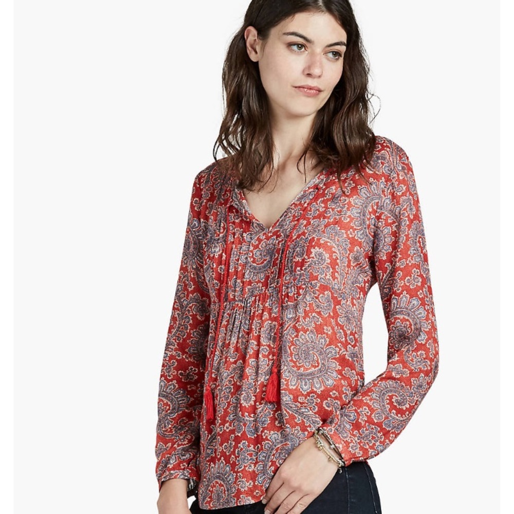 Lucky brand paisley peasant top