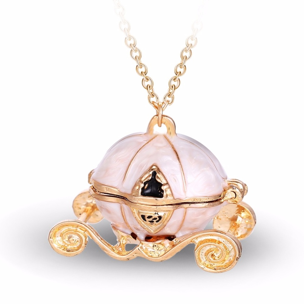 Pumpkin Coach Gold Plated Treasure Box Necklace - Picture 6 of 8