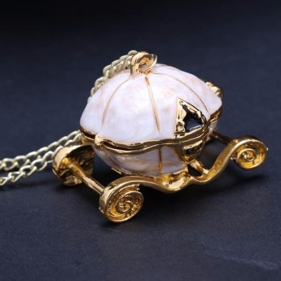 Pumpkin Coach Gold Plated Treasure Box Necklace - Picture 2 of 8