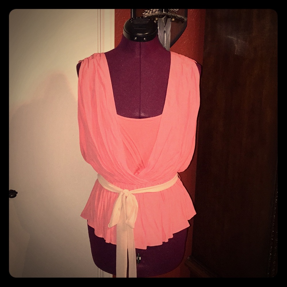 HD in Paris Anthropologie Grecian top in Salmon