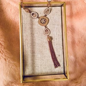 Rose gold tassel necklace