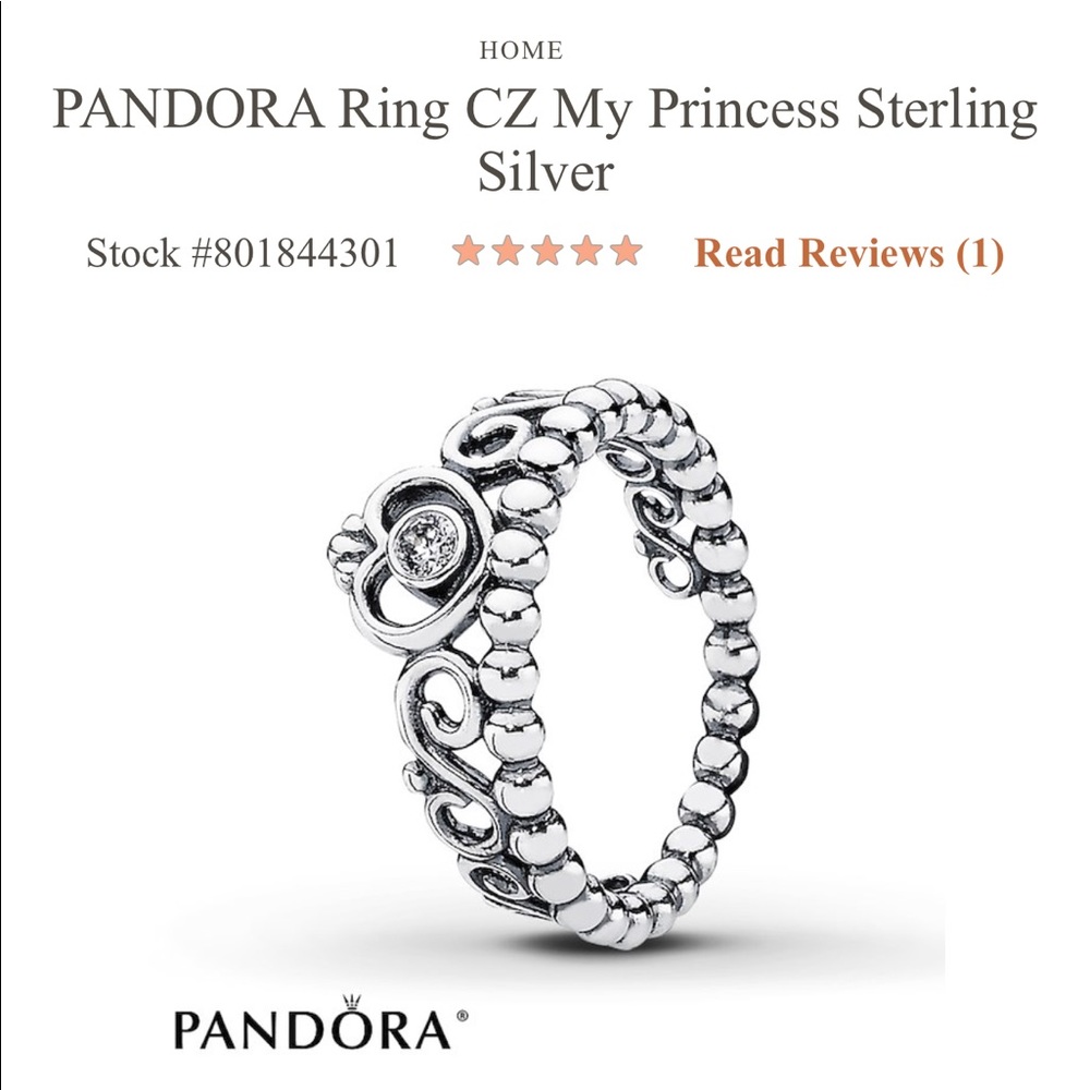 Pandora Princess Ring Size 6!