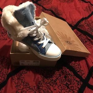 UGG Stellah Light Blue Denim High Top Sneakers