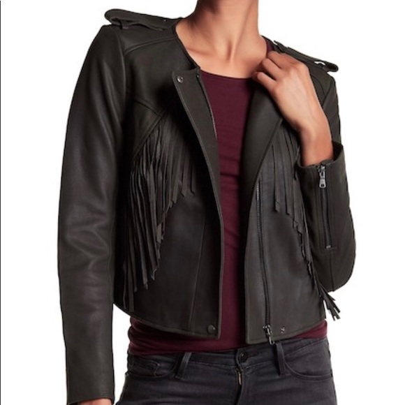 Joie genuine fringe leather jacket. Size M NWT.