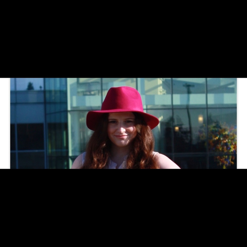 Wine color fedora hat