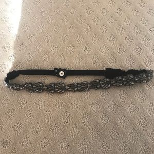 Anthropologie graphite grey rhinestone belt