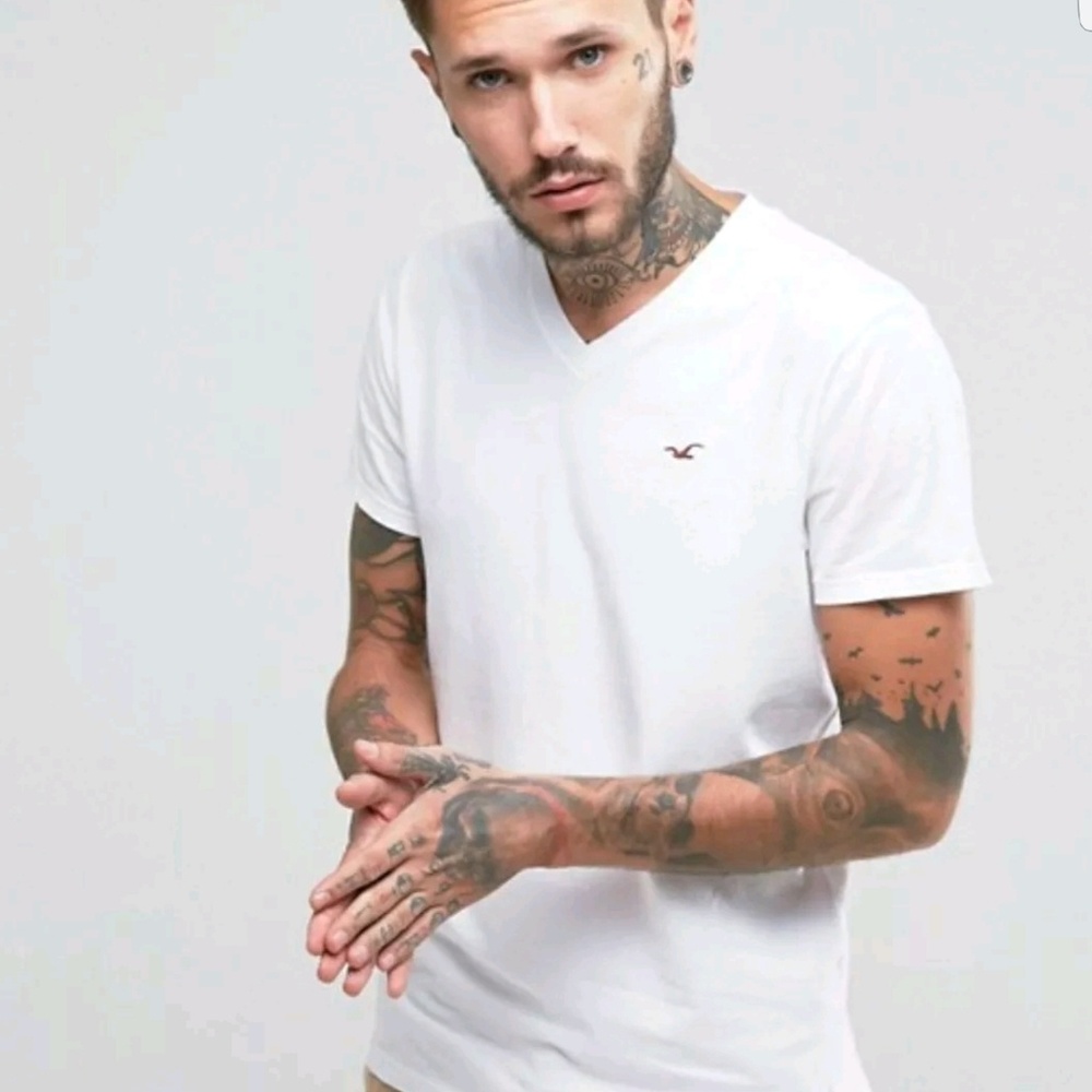 V NECK TEE SHIRT HOLLISTER NIOP XL