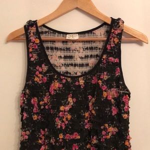 Free People layered floral tank shift dress