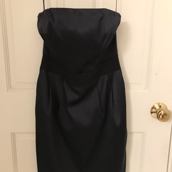 Express navy blue with black stripe dress - Picture 2 of 6