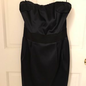 Express navy blue with black stripe dress