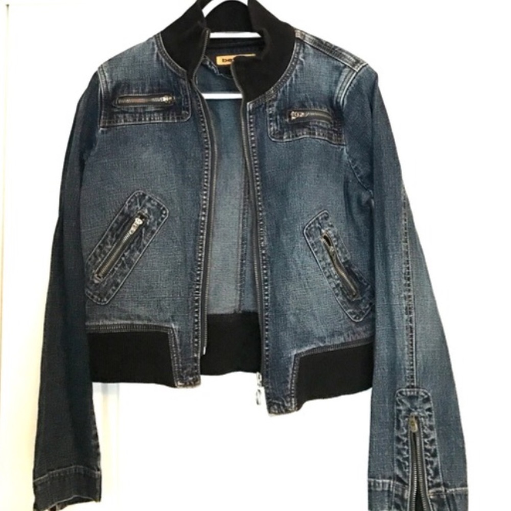 Bebe denim cropped jacket