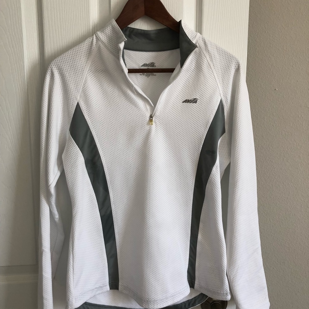 White and grey athletic zip-up by Avia