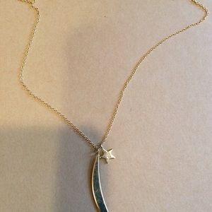 Moon and star necklace in gold