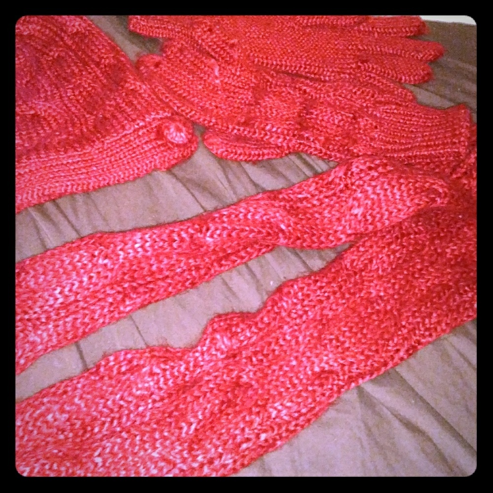 scarf and hat gloves set for winter