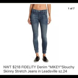 NWT Fidelity “Mikey”slouch jeans. Size 24