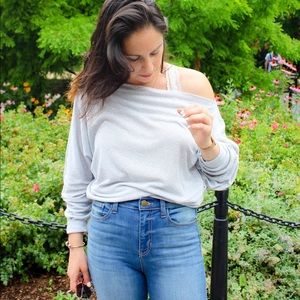 Free People Sweaters - Free People Off the shoulder Grey Sweater Size SM Free People Sweaters - Free People Off the shoulder Grey Sweater Size SM