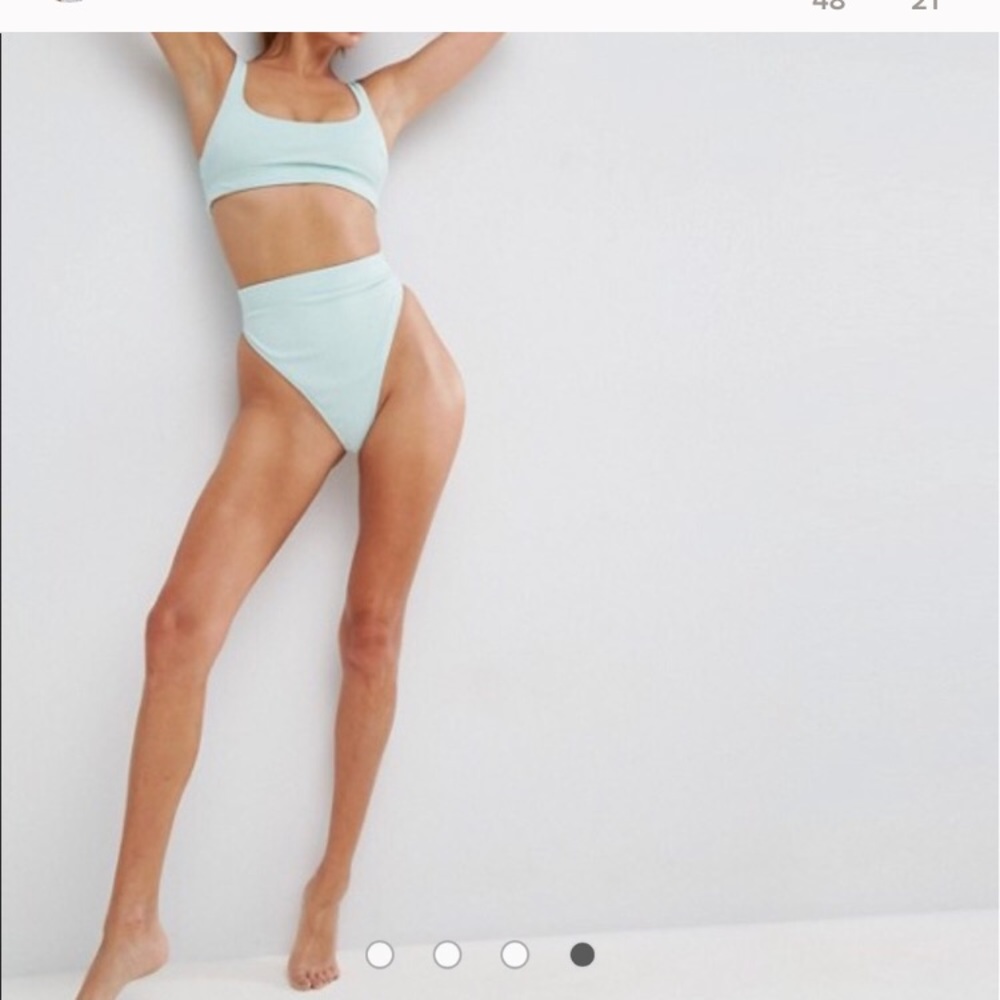 ASOS Blue High Waisted Bathing Suit. NWOT