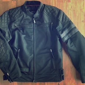 Dark custom motorcycle jacket L