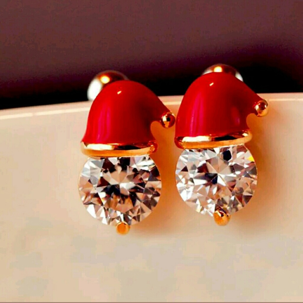 Christmas stud earrings with Santa Hat
