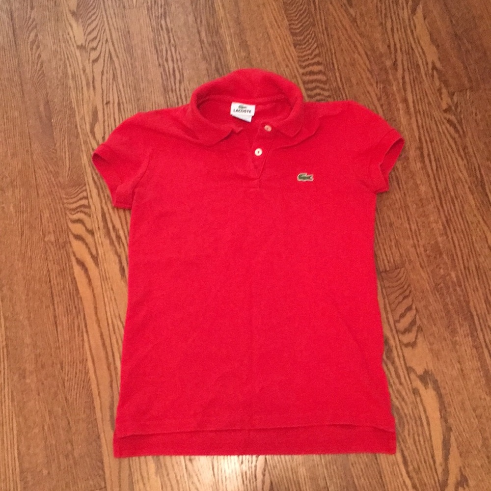 Red Lacoste polo
