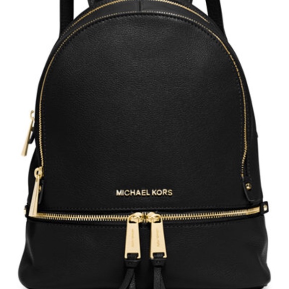 Michael Kors Handbags - Michael Kors rhea black leather backpack.